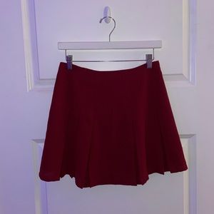 Maroon Pleated Skirt